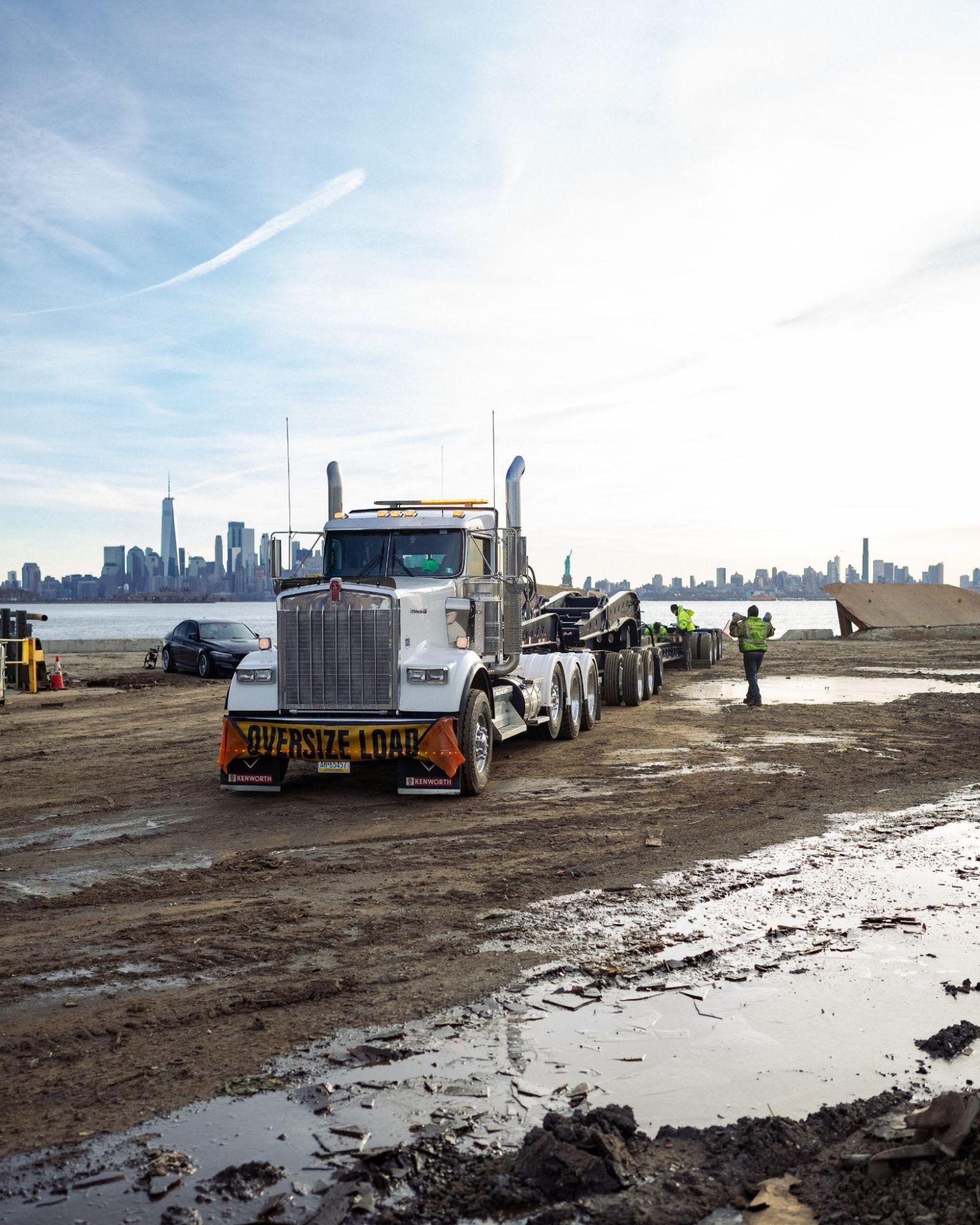 B. Blair Kenworth oversize load on waterfront job site